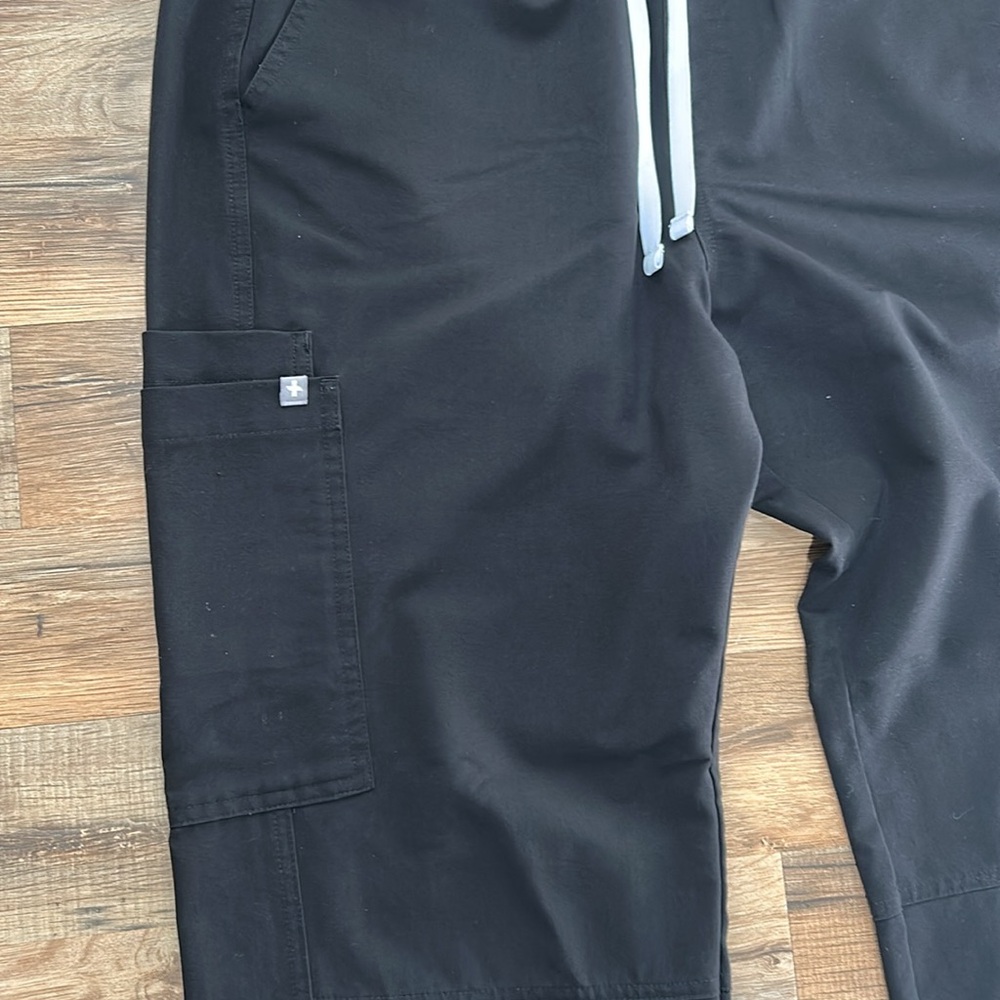 FIGS BASIC SCRUB PANTS TECHNICAL COLLECTION BLACK HIGH RISE UNISEX Sz XL - Picture 5 of 12